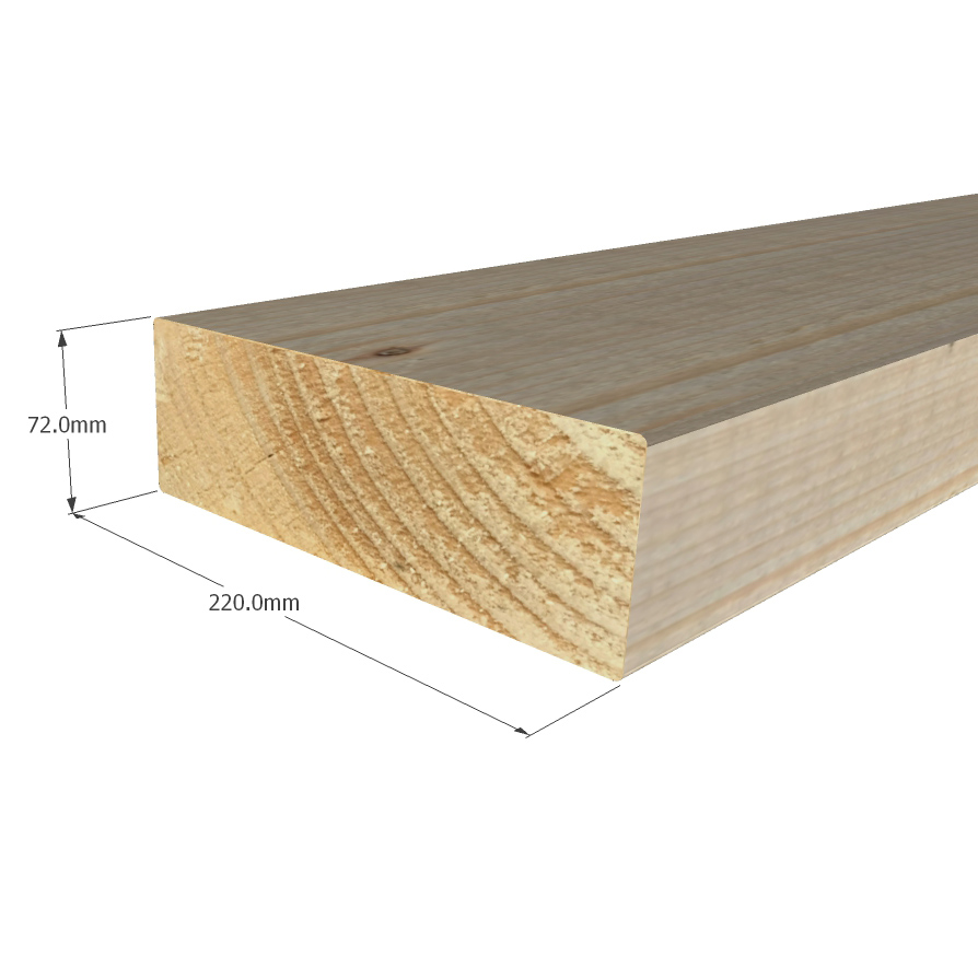 75 x 225 (72 x 220MM finished sizes) Eased Edge C16 Grade Timber Joists