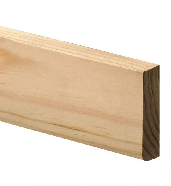 19 x 100mm (14.5 x 94mm finished) Pencil Round Softwood Skirting