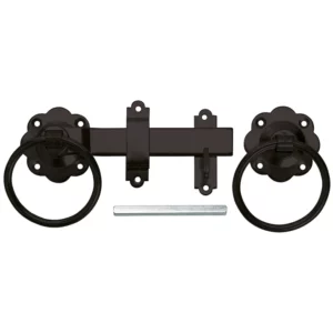 150mm 6" No.1136 Plain Ring Gate Latch Pack - Black