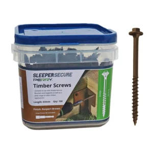 No.4729/TUB SleeperSecure Sleeper Screws - Hex Head - Tub 150 - Brown